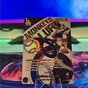 (CUSTOM) Monkey D Luffy LA Dodgers Fan Art Card EB02-010 (NOT REAL)